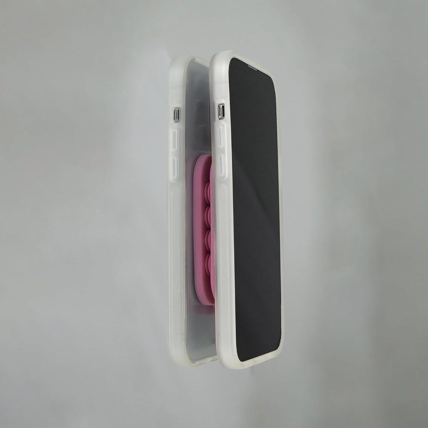 | Magnetic Silicone Suction Cup Phone Mount for Iphone | Compatible with Magsafe | Soft, Light Pink | Pink Rose