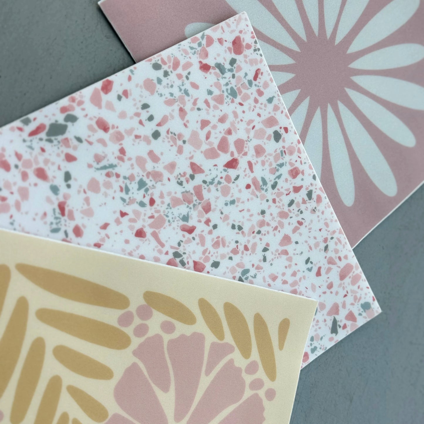 20×20Cm Terrazzo Wall Panels, Waterproof Washable Wall Decals for Bathroom & Kitchen, Pink Terrazzo Home Decor