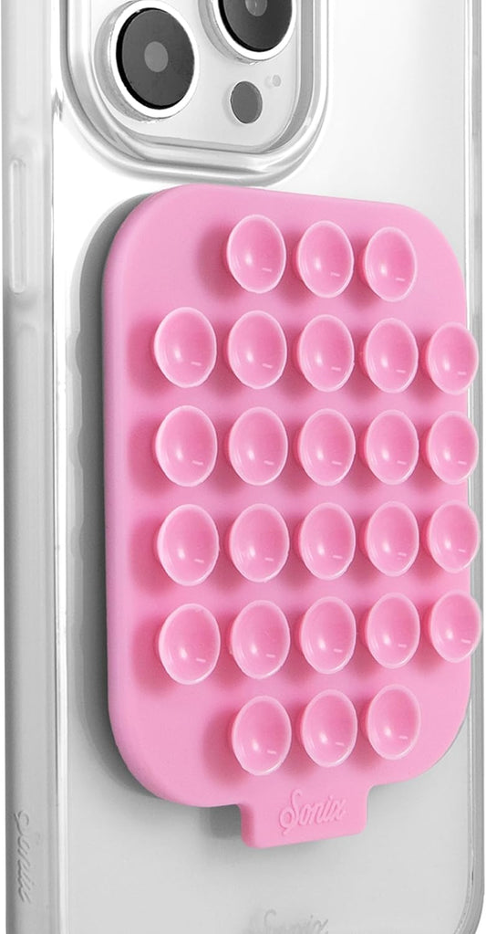 | Magnetic Silicone Suction Cup Phone Mount for Iphone | Compatible with Magsafe | Soft, Light Pink | Pink Rose
