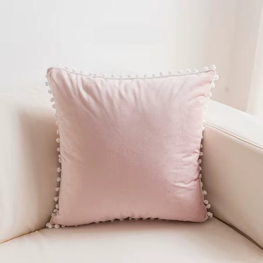 Pink Decorative Cushion Velvet Sofa Decoration Pillow Princess Room Romantic Throw Pillow Waist Pillow Home Decorative Pillow