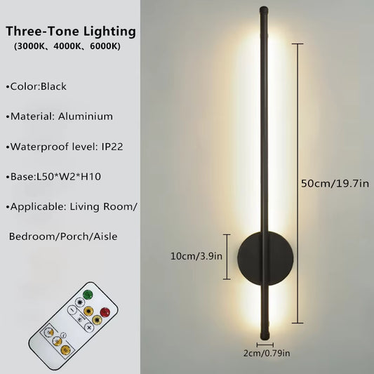 Magnetic Rechargeable 50 Wall Lamp Black Gold for Living Room Bedroom Hallway Study Stairwell Cloakroom LED Lighting Wiring Free