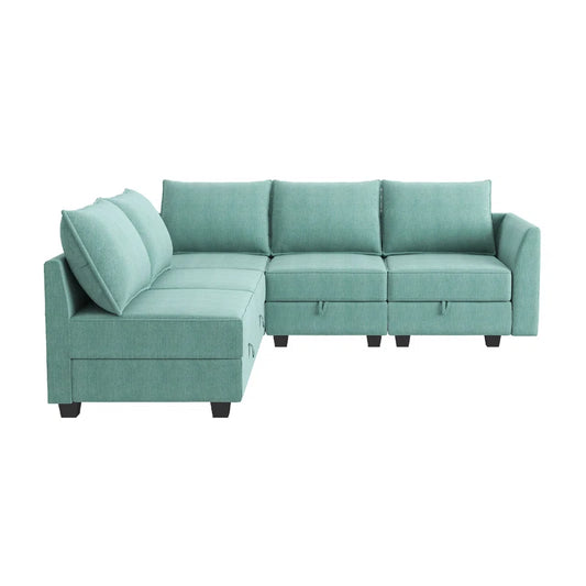 L-Shaped Modular Sectional Couch Reversible Modular Upholstered Sofa